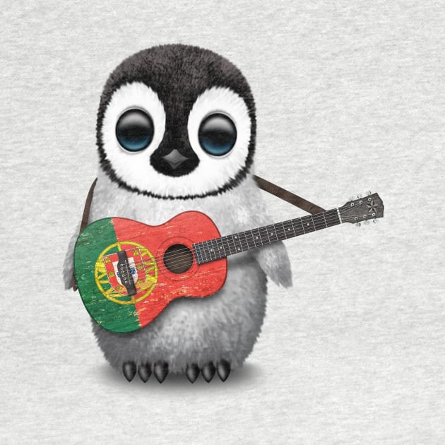 Baby Penguin Playing Portuguese Flag Guitar by jeffbartels